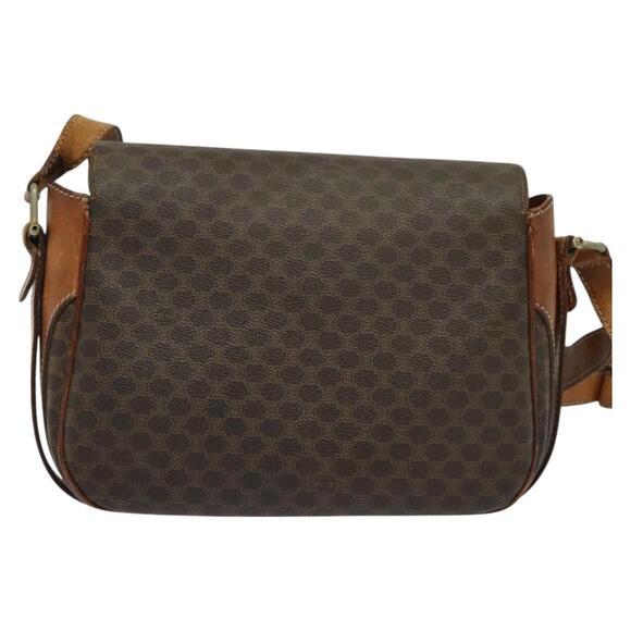 CELINE Macadam Canvas Shoulder Bag Pvc Brown Gold - Picture 3 of 13